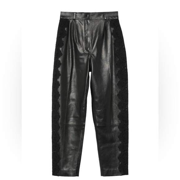 ALEXANDER MCQUEEN LEATHER PANTS WITH LACE SIDE PANELS SIZE 42 - Picture 6 of 6
